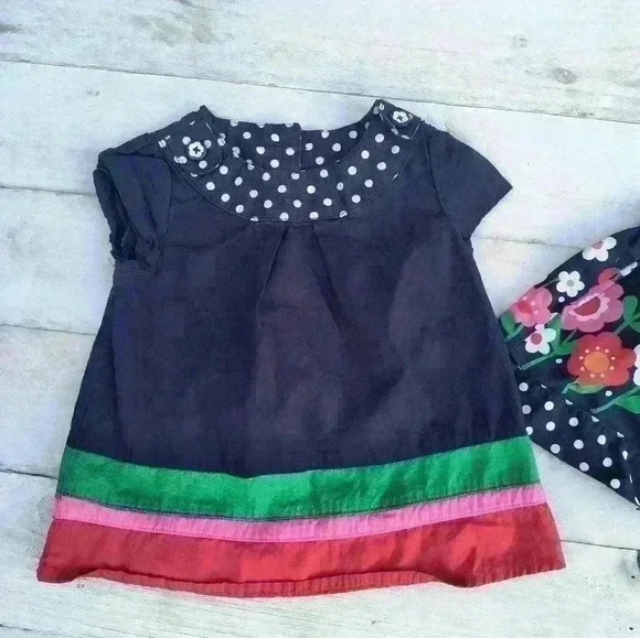 Gymboree Baby Girls 2 Piece Skirt Outfit Floral Polka Dot Print Size 12-18 Month - Picture 2 of 8